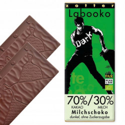 Czekolada Mleczna 70% kakao, bez cukru BIO
