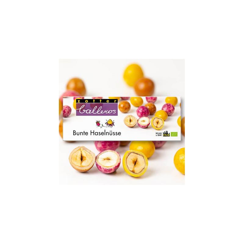 Orzechy laskowe w białej , truskawkowej czekoladzie